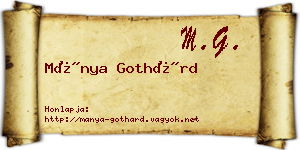 Mánya Gothárd névjegykártya
